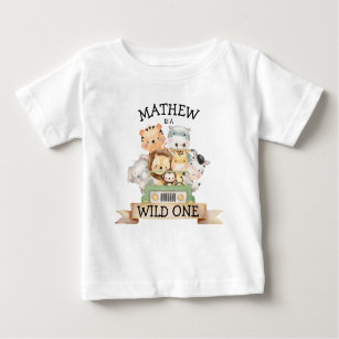 Camiseta De Bebé Safari salvaje de una jungla Primer cumpleaños Cam