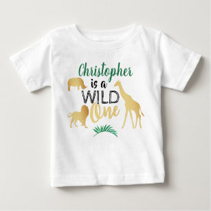 Camiseta De Bebé Safari salvaje de una selva primer cumpleaños