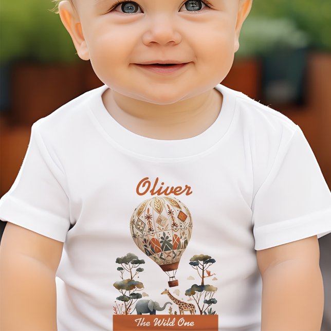 Camiseta De Bebé Safari Wild Hot Air Balloon Birday (Subido por el creador)