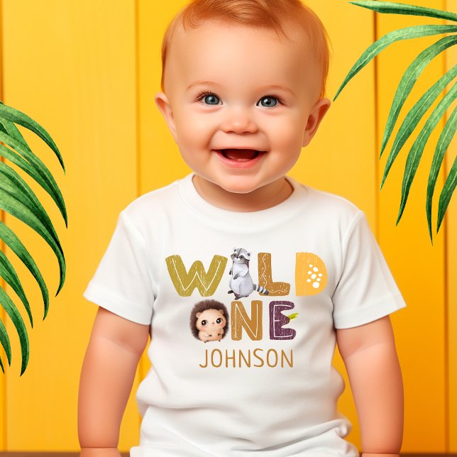 Camiseta De Bebé Safari Wild One Animal Jungle Foto Primer cumpleañ (Subido por el creador)
