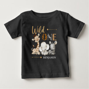 Camiseta De Bebé Safari Wild One Baby Animals