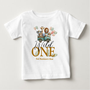 Camiseta De Bebé Safari Wild One First Birday