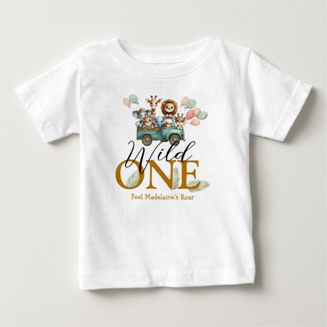 Camiseta De Bebé Safari Wild One First Birday (Anverso)