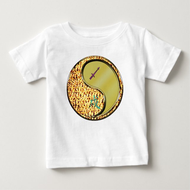 Camiseta De Bebé Sagitario & Perro de Metal (Anverso)