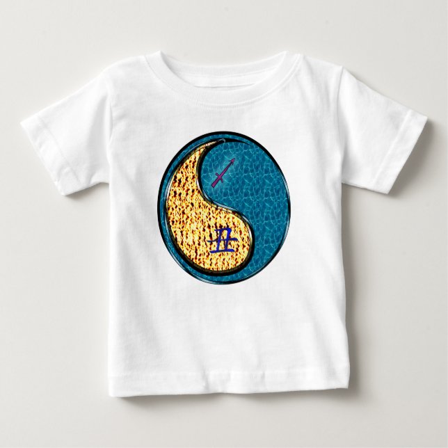 Camiseta De Bebé Sagitario y Buey de Agua (Anverso)