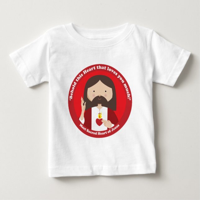 Camiseta De Bebé Sagrado Corazón de Jesús (Anverso)