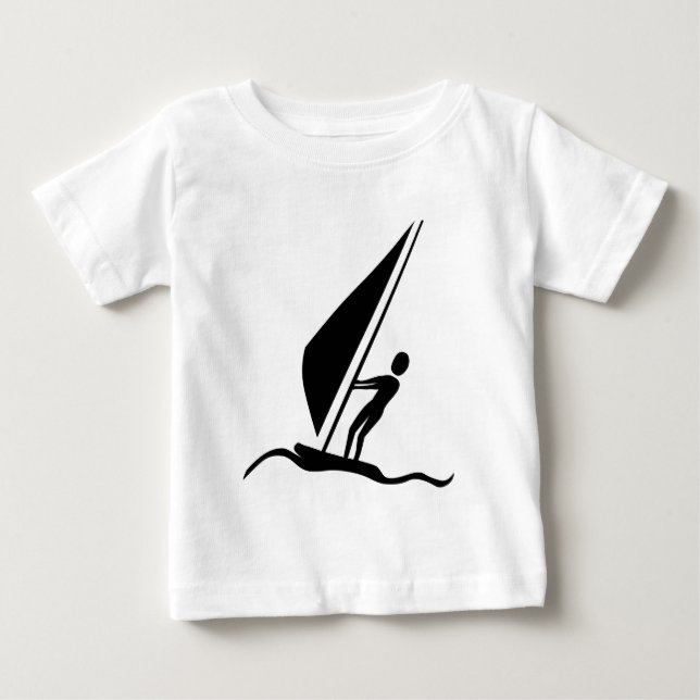 Camiseta De Bebé Sailboarding - Negro (Anverso)