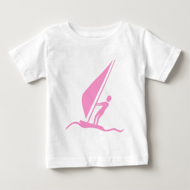 Camiseta De Bebé Sailboarding - Rosa (Anverso)