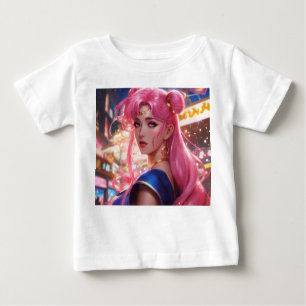 Camiseta De Bebé Sailor Moon con el pelo rosado