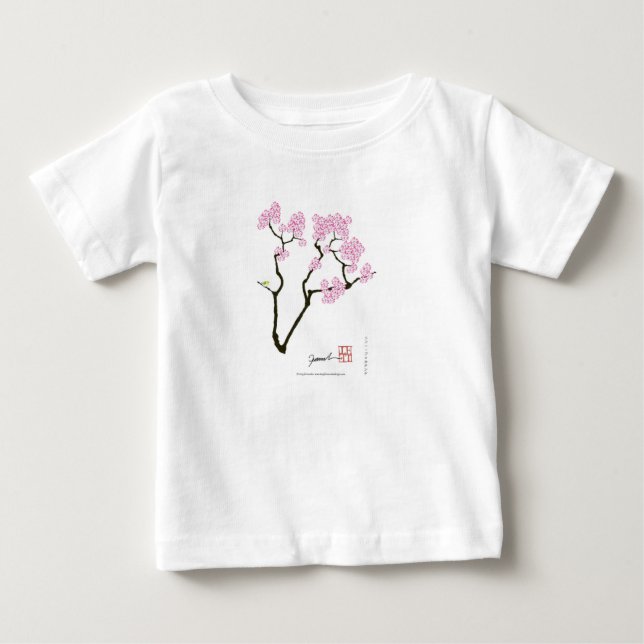 Camiseta De Bebé Sakura con el pájaro verde, fernandes tony (Anverso)