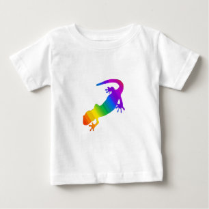Camiseta De Bebé Salamandra de rayas de arcoíris