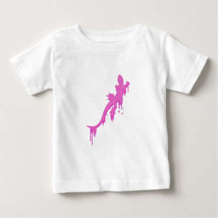 Camiseta De Bebé Salamandra rosa con gota de pintura