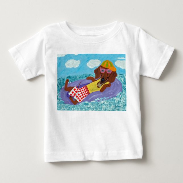 Camiseta De Bebé Salchicha Vagabundo de la Playa (Anverso)