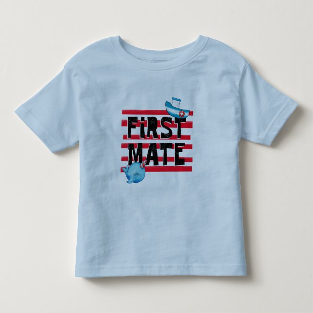 Camiseta De Bebé Salior de primer mate y Narwal (Anverso)