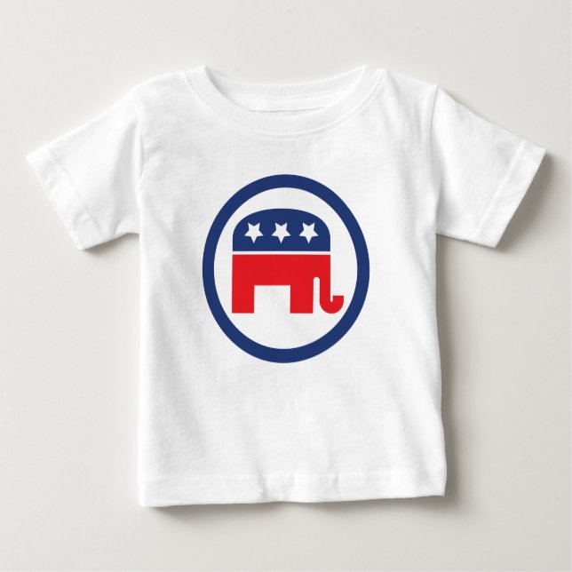 Camiseta De Bebé Salir y votar | Elefante Fiesta Republicano (Anverso)
