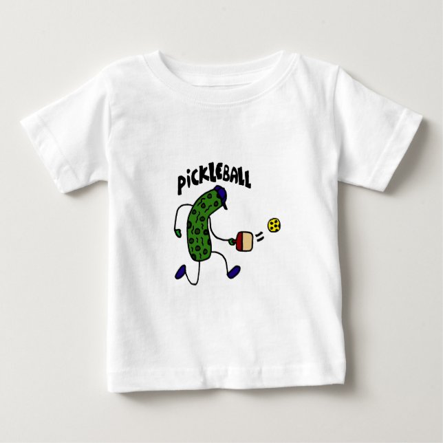 Camiseta De Bebé Salmuera divertida que juega Pickleball (Anverso)