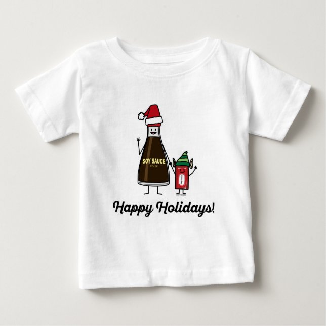 Camiseta De Bebé Salsa de soja Navidades de niños con paquete de bo (Anverso)