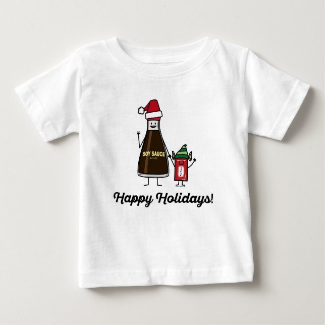 Camiseta De Bebé Salsa de soja Navidades de niños con paquete de bo (Anverso)