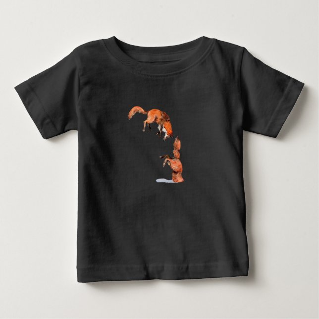 Camiseta De Bebé Saltando Fox Roja (Anverso)