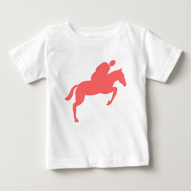 Camiseta De Bebé Salto de caballo - Rosa tropical (Anverso)