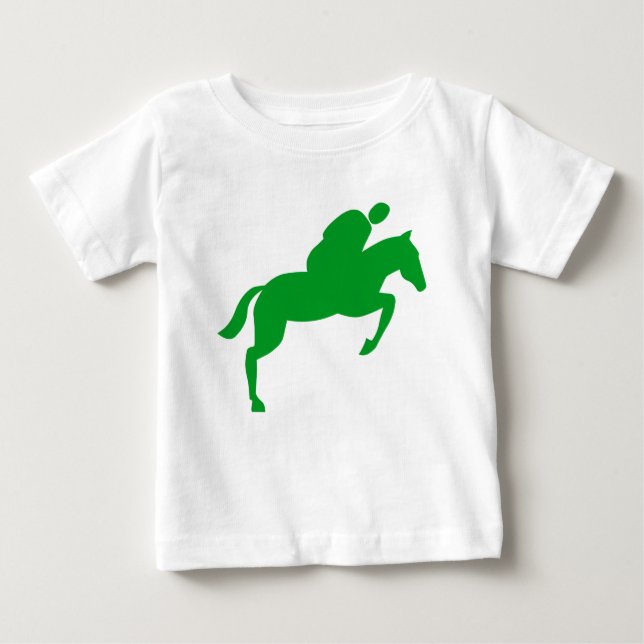 Camiseta De Bebé Salto de caballos - Verde de hierba (Anverso)