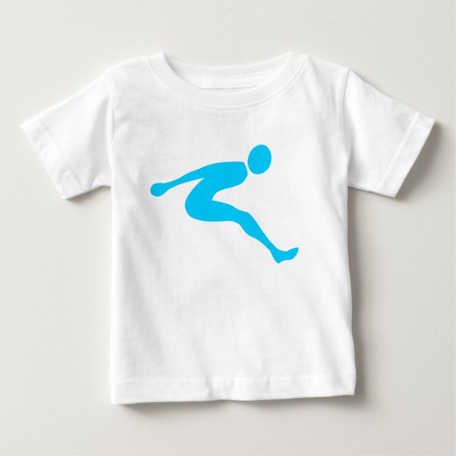 Camiseta De Bebé Salto de Longitud - Azul Cielo (Anverso)
