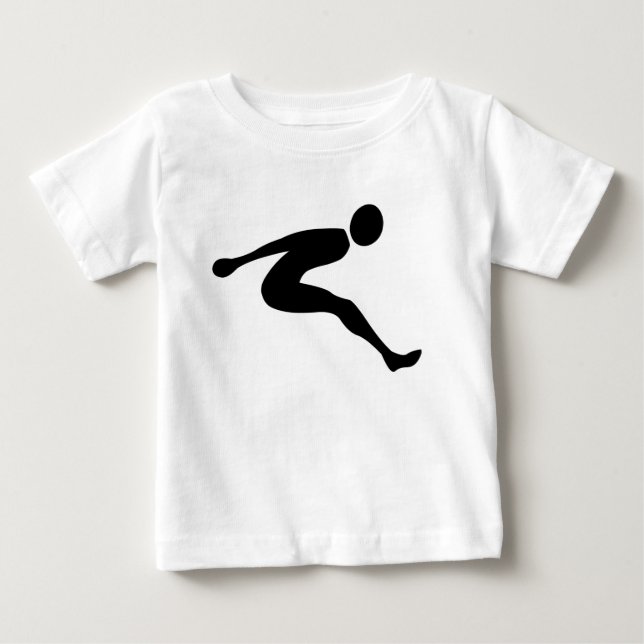 Camiseta De Bebé Salto de longitud - Negro (Anverso)