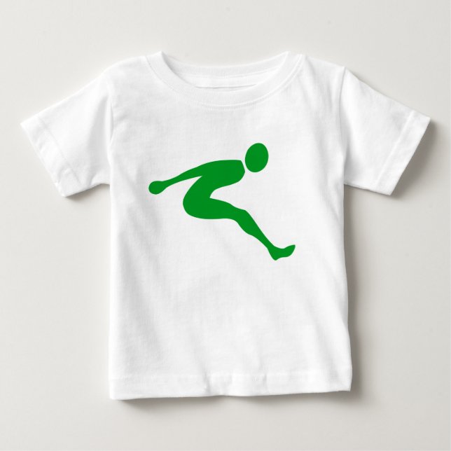 Camiseta De Bebé Salto de longitud - Verde hierba (Anverso)