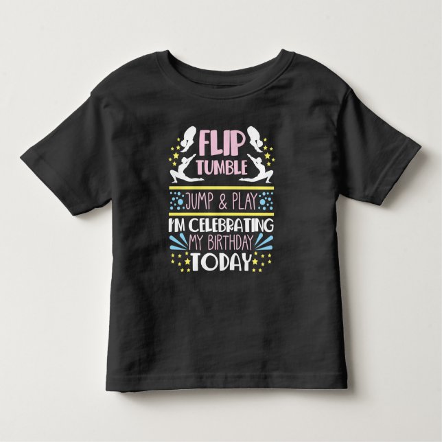Camiseta De Bebé Salto del primer día de cumpleaños de gimnasta Chi (Anverso)
