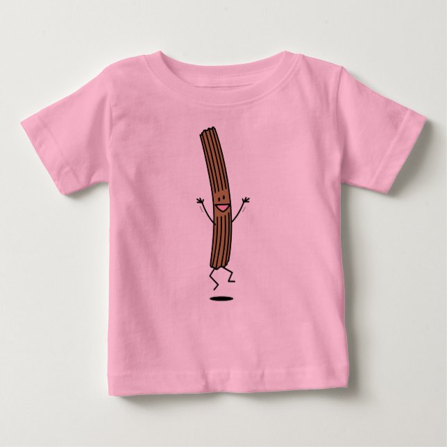 Camiseta De Bebé Saludo saltando a Churro (Anverso)