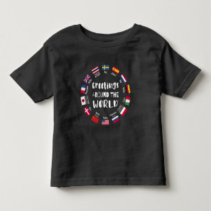 Camiseta De Bebé Saludos alrededor del mundo - Hola en todos los id