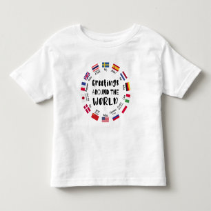 Camiseta De Bebé Saludos alrededor del mundo, Hola en todos los idi