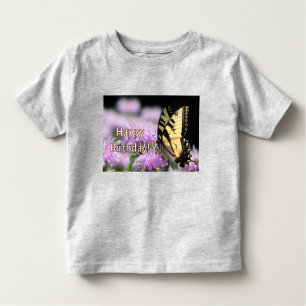 Camiseta De Bebé Saludos de cumpleaños de la mariposa de cola torta