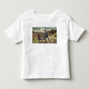 Camiseta De Bebé Saludos de Halloween: Chicos portando cerca