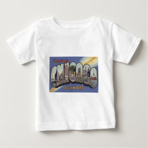 Camiseta De Bebé Saludos desde el tema vintage de la carta grande d