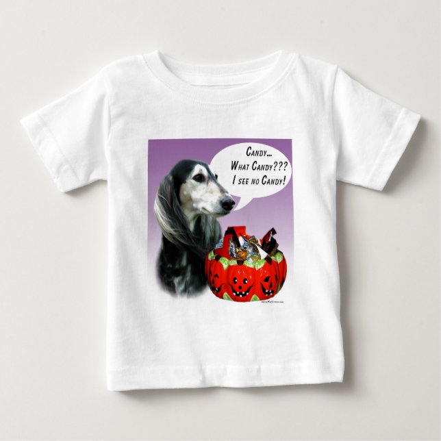 Camiseta De Bebé Saluki Halloween Candy (Anverso)