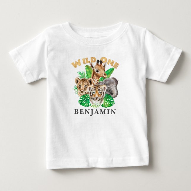 Camiseta de bebé salvaje de un cumpleaños (Anverso)