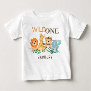 Camiseta De Bebé Salvaje Personalizado Un Primer Cumpleaños