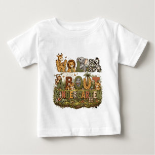 Camiseta De Bebé Salvaje por el jardín de infantes Animales de safa