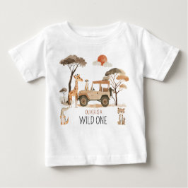 Camiseta De Bebé Salvaje Safari de cumpleaños 1 niño