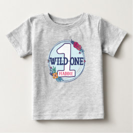 Camiseta De Bebé Salvaje Tribal Un Primer Cumpleaños Personalizado