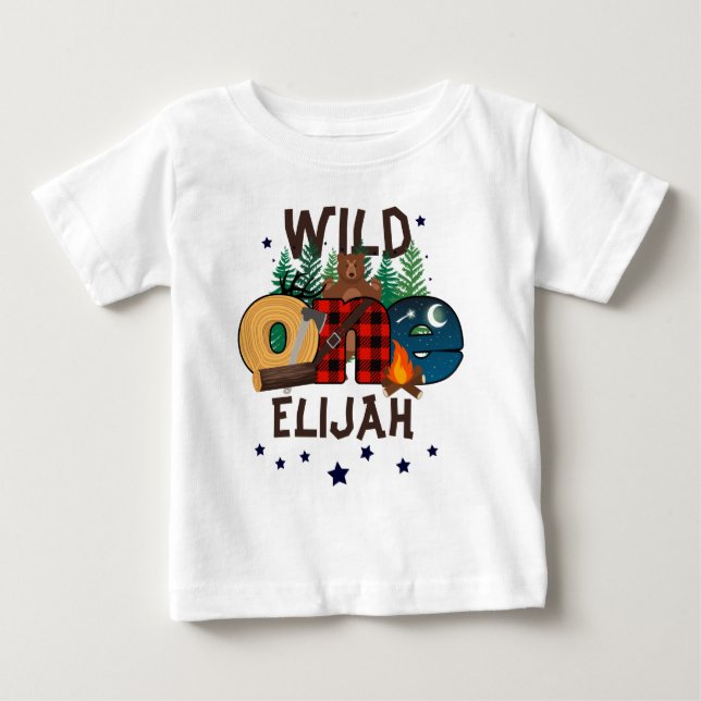 Camiseta De Bebé Salvaje un Lumberjack Nacimiento Niño | Oso de Woo (Anverso)