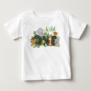 Camiseta De Bebé Salvaje Un Niño Primer Cumpleaños Selva Safari C