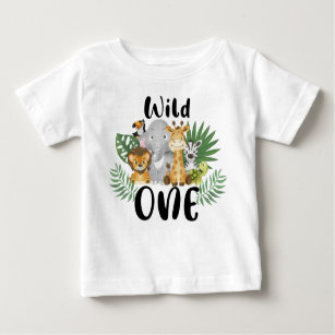 Camiseta De Bebé Salvaje Un Niño Primer Cumpleaños Selva Safari Cut