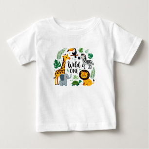 Camiseta De Bebé Salvaje Un Safari De La Selva Animales Primer Bebé