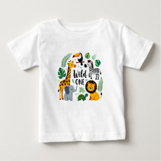 Camiseta De Bebé Salvaje Un Safari De La Selva Animales Primer Bebé