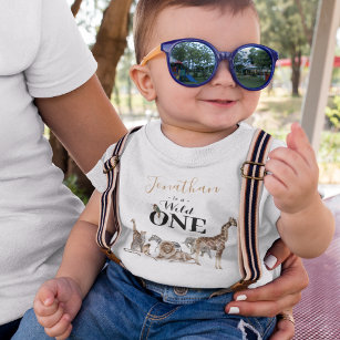 Camiseta De Bebé Salvaje Un Safari Primer Cumpleaños
