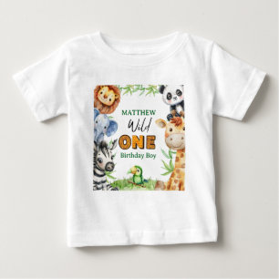 Camiseta De Bebé Salvaje Uno Safari de la Jungla cumpleaños 1 