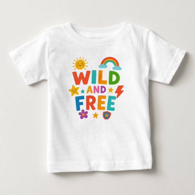 Camiseta De Bebé Salvaje y libre (Anverso)