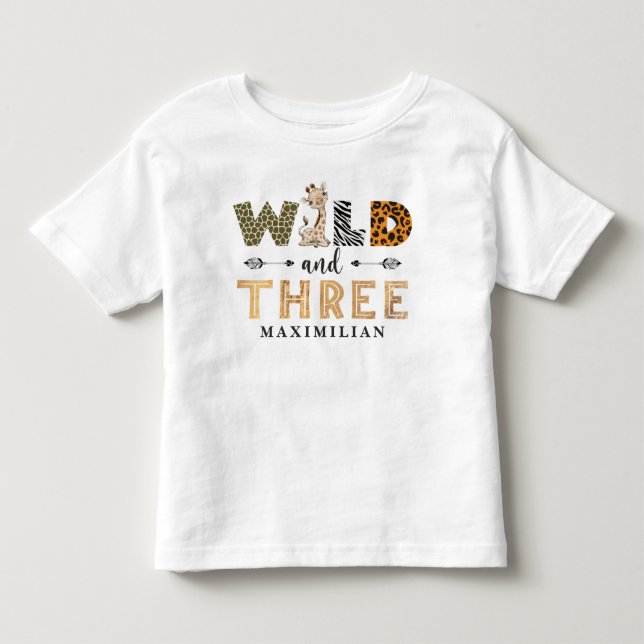Camiseta De Bebé Salvaje y tres días de Safari Giraffe bebé Toddle (Anverso)